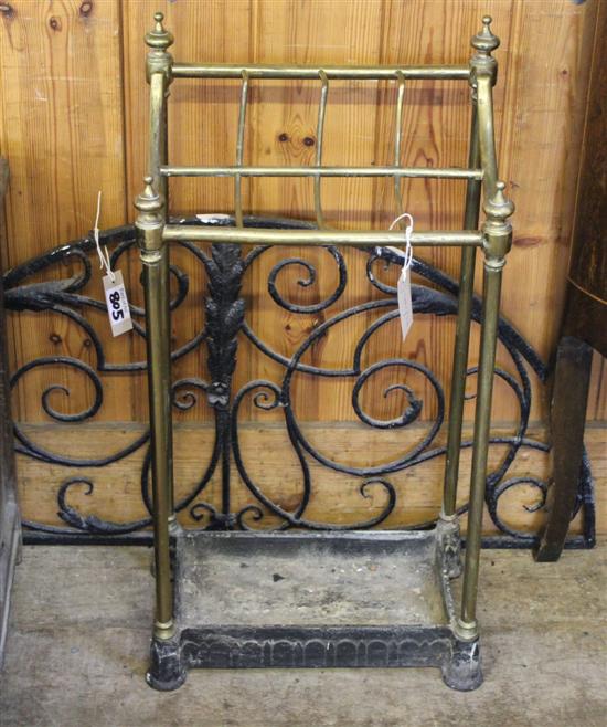 Wrought iron door, brass semi circular stick stand